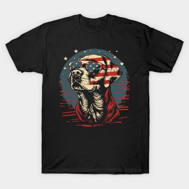 Patriotic Labrador Retriever, USA, funny American flag fashion for men women kids T-Shirt by The Realm Within